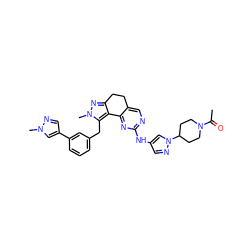 CC(=O)N1CCC(n2cc(Nc3ncc4c(n3)-c3c(nn(C)c3Cc3cccc(-c5cnn(C)c5)c3)CC4)cn2)CC1 ZINC000224949340