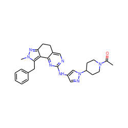 CC(=O)N1CCC(n2cc(Nc3ncc4c(n3)-c3c(nn(C)c3Cc3ccccc3)CC4)cn2)CC1 ZINC000169702281