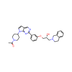 CC(=O)N1CCC(n2ccc3cnc(-c4cccc(OC[C@H](O)CN5CCc6ccccc6C5)c4)nc32)CC1 ZINC000219749807