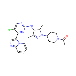 CC(=O)N1CCC(n2nc(C)c(Nc3ncc(Cl)c(-c4cnc5ccccn45)n3)c2C)CC1 ZINC000653891165