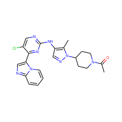 CC(=O)N1CCC(n2ncc(Nc3ncc(Cl)c(-c4cnc5ccccn45)n3)c2C)CC1 ZINC000653891163