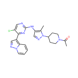 CC(=O)N1CCC(n2ncc(Nc3ncc(Cl)c(-c4cnn5ccccc45)n3)c2C)CC1 ZINC000653891149