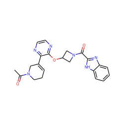 CC(=O)N1CCC=C(c2nccnc2OC2CN(C(=O)c3nc4ccccc4[nH]3)C2)C1 ZINC000096168883