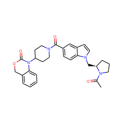 CC(=O)N1CCC[C@@H]1Cn1ccc2cc(C(=O)N3CCC(N4C(=O)OCc5ccccc54)CC3)ccc21 ZINC000013441692