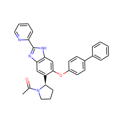 CC(=O)N1CCC[C@@H]1c1cc2nc(-c3ccccn3)[nH]c2cc1Oc1ccc(-c2ccccc2)cc1 ZINC000043012230