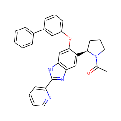 CC(=O)N1CCC[C@@H]1c1cc2nc(-c3ccccn3)[nH]c2cc1Oc1cccc(-c2ccccc2)c1 ZINC000043073006