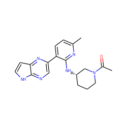 CC(=O)N1CCC[C@H](Nc2nc(C)ccc2-c2cnc3[nH]ccc3n2)C1 ZINC000169076423