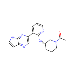 CC(=O)N1CCC[C@H](Nc2ncccc2-c2cnc3cc[nH]c3n2)C1 ZINC000168994152