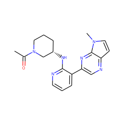 CC(=O)N1CCC[C@H](Nc2ncccc2-c2cnc3ccn(C)c3n2)C1 ZINC000149228879