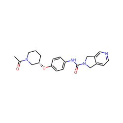 CC(=O)N1CCC[C@H](Oc2ccc(NC(=O)N3Cc4ccncc4C3)cc2)C1 ZINC000167028379