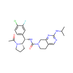 CC(=O)N1CCC[C@H]1[C@@H](NC(=O)N1CCc2cnc(NC(C)C)nc2C1)c1ccc(Cl)c(F)c1 ZINC001772642708