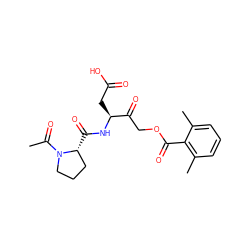 CC(=O)N1CCC[C@H]1C(=O)N[C@@H](CC(=O)O)C(=O)COC(=O)c1c(C)cccc1C ZINC001772622242