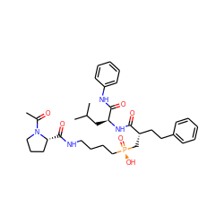 CC(=O)N1CCC[C@H]1C(=O)NCCCC[P@@](=O)(O)C[C@@H](CCc1ccccc1)C(=O)N[C@@H](CC(C)C)C(=O)Nc1ccccc1 ZINC000026991749