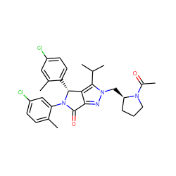 CC(=O)N1CCC[C@H]1Cn1nc2c(c1C(C)C)[C@@H](c1ccc(Cl)cc1C)N(c1cc(Cl)ccc1C)C2=O ZINC000206151182