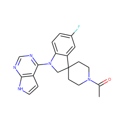 CC(=O)N1CCC2(CC1)CN(c1ncnc3[nH]ccc13)c1ccc(F)cc12 ZINC000029047487