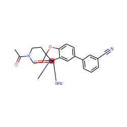 CC(=O)N1CCC2(CC1)Oc1ccc(-c3cccc(C#N)c3)cc1[C@]21N=C(N)N(C)C1=O ZINC000200768779