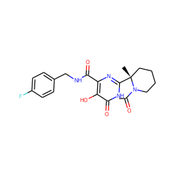 CC(=O)N1CCCC[C@@]1(C)c1nc(C(=O)NCc2ccc(F)cc2)c(O)c(=O)[nH]1 ZINC000042990132