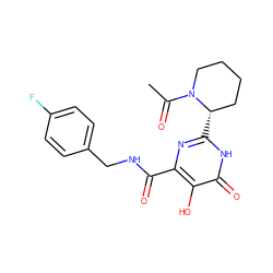 CC(=O)N1CCCC[C@@H]1c1nc(C(=O)NCc2ccc(F)cc2)c(O)c(=O)[nH]1 ZINC000043024740