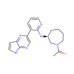 CC(=O)N1CCCC[C@H](Nc2ncccc2-c2cnc3[nH]ccc3n2)C1 ZINC000168761442