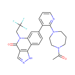 CC(=O)N1CCCN(c2ncccc2-c2ccc3c4[nH]ncc4c(=O)n(CC(F)(F)F)c3c2)CC1 ZINC000220098521