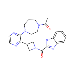 CC(=O)N1CCCN(c2nccnc2C2CN(C(=O)c3nc4ccccc4[nH]3)C2)CC1 ZINC000140220596