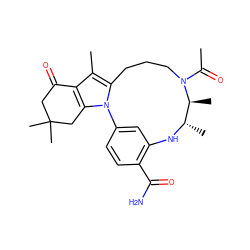 CC(=O)N1CCCc2c(C)c3c(n2-c2ccc(C(N)=O)c(c2)N[C@@H](C)[C@@H]1C)CC(C)(C)CC3=O ZINC000072176527