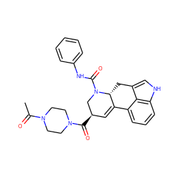 CC(=O)N1CCN(C(=O)[C@@H]2C=C3c4cccc5[nH]cc(c45)C[C@H]3N(C(=O)Nc3ccccc3)C2)CC1 ZINC000072178433