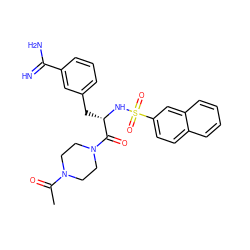 CC(=O)N1CCN(C(=O)[C@H](Cc2cccc(C(=N)N)c2)NS(=O)(=O)c2ccc3ccccc3c2)CC1 ZINC000012504152