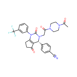 CC(=O)N1CCN(C(=O)CN2C(=O)N(c3cccc(C(F)(F)F)c3)C3=C(C(=O)CC3)[C@H]2c2ccc(C#N)cc2)CC1 ZINC001772644978