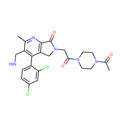 CC(=O)N1CCN(C(=O)CN2Cc3c(nc(C)c(CN)c3-c3ccc(Cl)cc3Cl)C2=O)CC1 ZINC000073139535