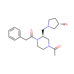 CC(=O)N1CCN(C(=O)Cc2ccccc2)[C@@H](CN2CC[C@H](O)C2)C1 ZINC000026289469