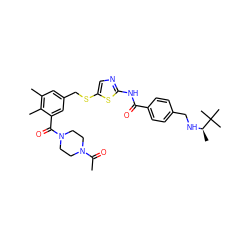 CC(=O)N1CCN(C(=O)c2cc(CSc3cnc(NC(=O)c4ccc(CN[C@H](C)C(C)(C)C)cc4)s3)cc(C)c2C)CC1 ZINC000003962969