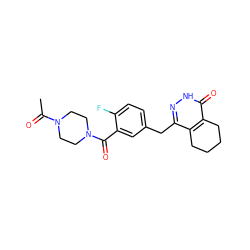 CC(=O)N1CCN(C(=O)c2cc(Cc3n[nH]c(=O)c4c3CCCC4)ccc2F)CC1 ZINC000149064462