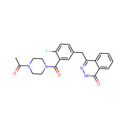 CC(=O)N1CCN(C(=O)c2cc(Cc3n[nH]c(=O)c4ccccc34)ccc2F)CC1 ZINC000040953034