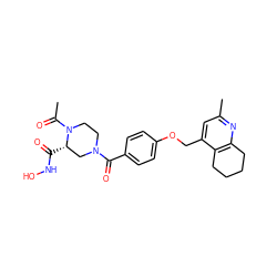 CC(=O)N1CCN(C(=O)c2ccc(OCc3cc(C)nc4c3CCCC4)cc2)C[C@@H]1C(=O)NO ZINC001772635779