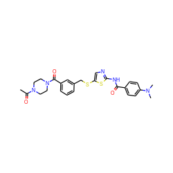 CC(=O)N1CCN(C(=O)c2cccc(CSc3cnc(NC(=O)c4ccc(N(C)C)cc4)s3)c2)CC1 ZINC000036184851