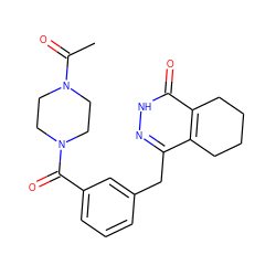 CC(=O)N1CCN(C(=O)c2cccc(Cc3n[nH]c(=O)c4c3CCCC4)c2)CC1 ZINC000167734129