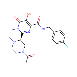 CC(=O)N1CCN(C)[C@@H](c2nc(C(=O)NCc3ccc(F)cc3)c(O)c(=O)n2C)C1 ZINC000014979279