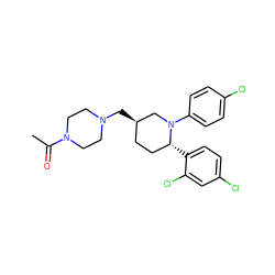 CC(=O)N1CCN(C[C@@H]2CC[C@@H](c3ccc(Cl)cc3Cl)N(c3ccc(Cl)cc3)C2)CC1 ZINC000045336683