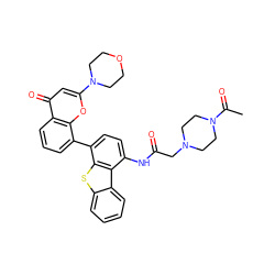 CC(=O)N1CCN(CC(=O)Nc2ccc(-c3cccc4c(=O)cc(N5CCOCC5)oc34)c3sc4ccccc4c23)CC1 ZINC000101696080