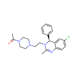 CC(=O)N1CCN(CCN2C(C)=Nc3ccc(Cl)cc3[C@@H]2c2ccccc2)CC1 ZINC000072123123