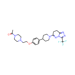 CC(=O)N1CCN(CCOc2ccc(C3CCN(C4=Nn5c(nnc5C(F)(F)F)CC4)CC3)cc2)CC1 ZINC000101673084