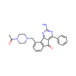 CC(=O)N1CCN(Cc2cccc3c2-c2nc(N)nc(-c4ccccc4)c2C3=O)CC1 ZINC000049053085