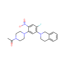 CC(=O)N1CCN(c2cc(N3CCc4ccccc4C3)c(F)cc2[N+](=O)[O-])CC1 ZINC000005050397