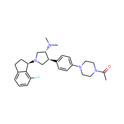 CC(=O)N1CCN(c2ccc([C@H]3CN([C@@H]4CCc5cccc(F)c54)C[C@@H]3N(C)C)cc2)CC1 ZINC001772609014