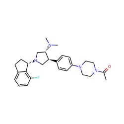 CC(=O)N1CCN(c2ccc([C@H]3CN([C@H]4CCc5cccc(F)c54)C[C@@H]3N(C)C)cc2)CC1 ZINC001772609012