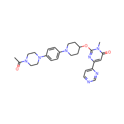 CC(=O)N1CCN(c2ccc(N3CCC(Oc4nc(-c5ccncn5)cc(=O)n4C)CC3)cc2)CC1 ZINC000146531810