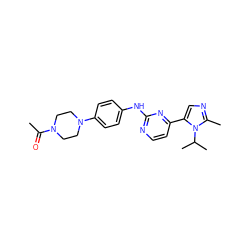 CC(=O)N1CCN(c2ccc(Nc3nccc(-c4cnc(C)n4C(C)C)n3)cc2)CC1 ZINC000040917887