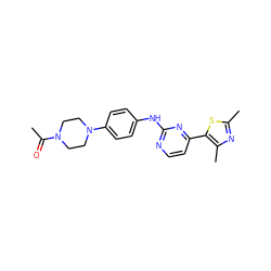 CC(=O)N1CCN(c2ccc(Nc3nccc(-c4sc(C)nc4C)n3)cc2)CC1 ZINC000034105115