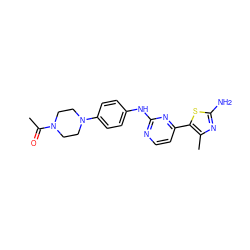 CC(=O)N1CCN(c2ccc(Nc3nccc(-c4sc(N)nc4C)n3)cc2)CC1 ZINC000049037499